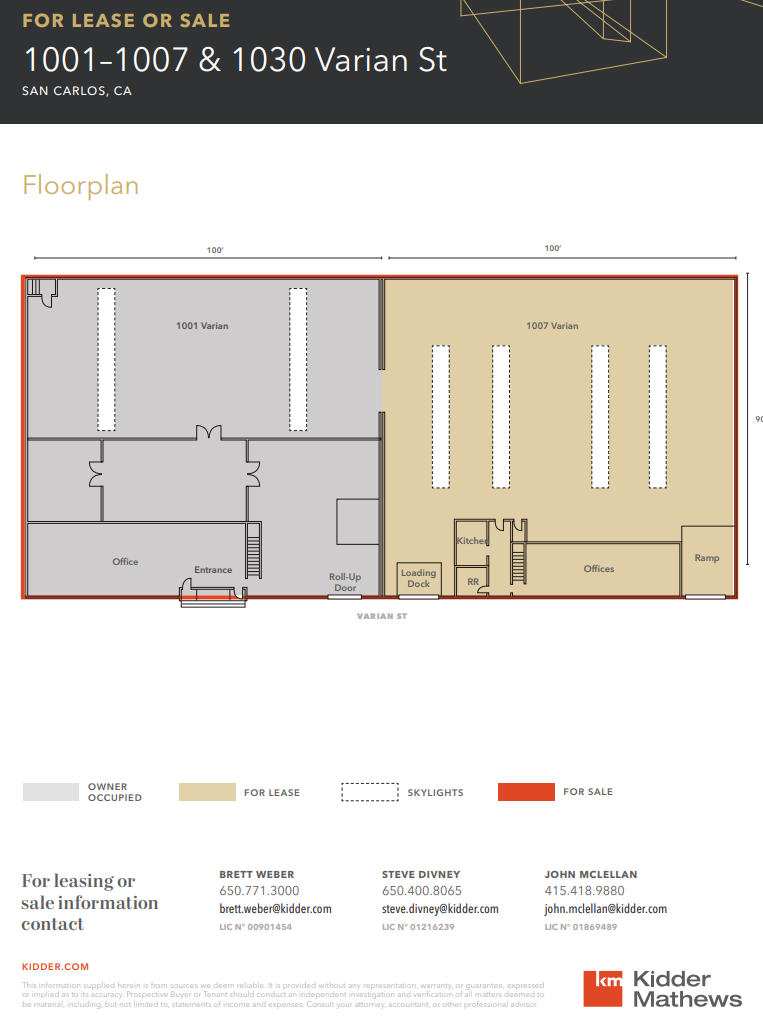 1001-1007 Varian St, San Carlos, CA for sale Floor Plan- Image 1 of 1