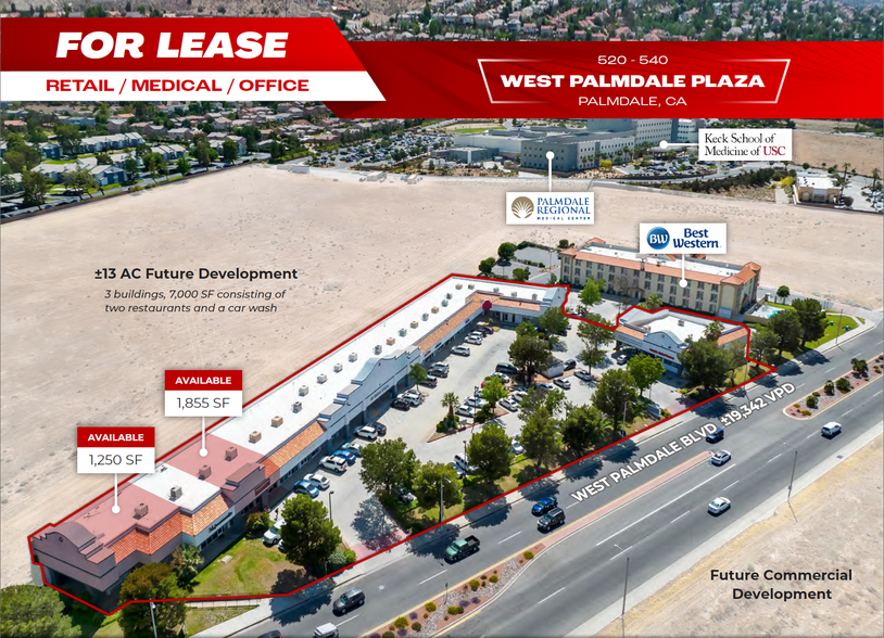 520 W Palmdale Blvd, Palmdale, CA for lease - Aerial - Image 1 of 4