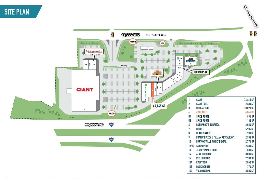 3578 Route 611, Bartonsville, PA for lease Site Plan- Image 1 of 1