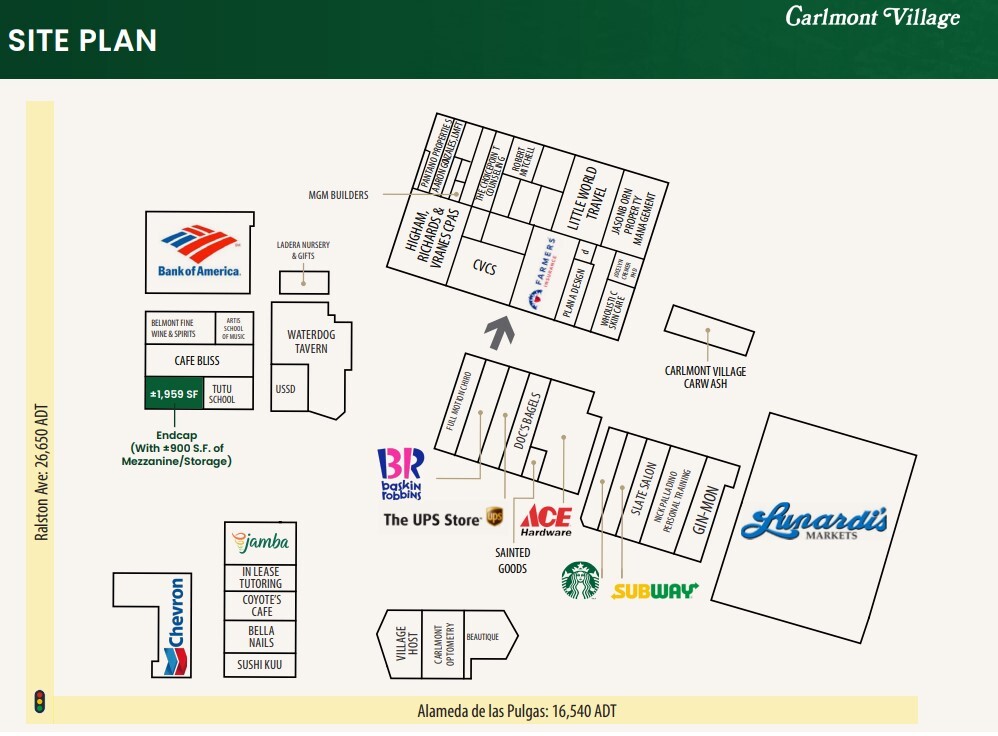 1001-1049 Alameda, Belmont, CA for lease Site Plan- Image 1 of 1