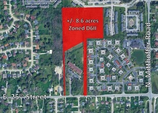 9740 E 25th St, Indianapolis, IN - AERIAL  map view