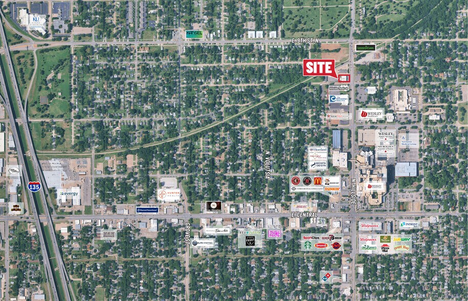 907 N Hillside, Wichita, KS for lease - Aerial - Image 3 of 3