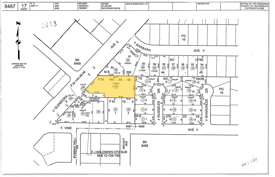 936 Glendora Ave, West Covina, CA for lease - Plat Map - Image 2 of 9