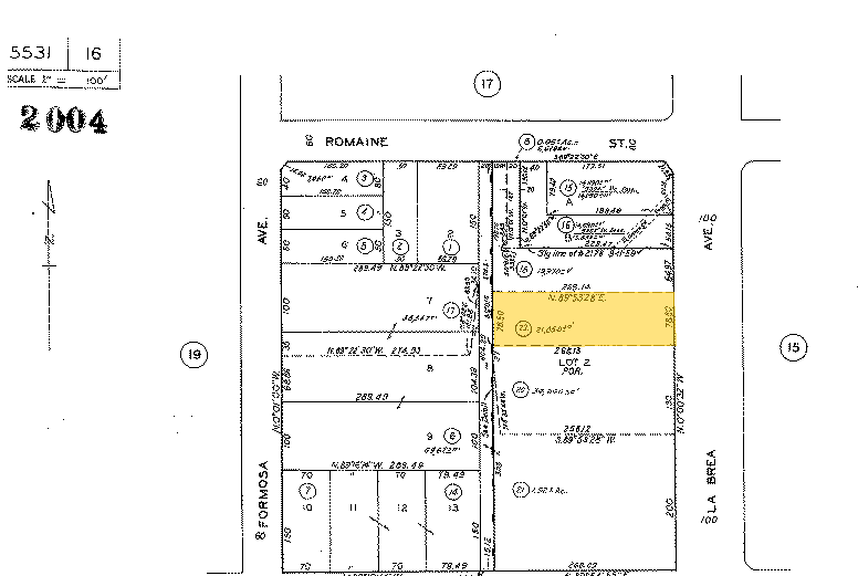 933 N La Brea Ave, Los Angeles, CA for sale - Plat Map - Image 2 of 6