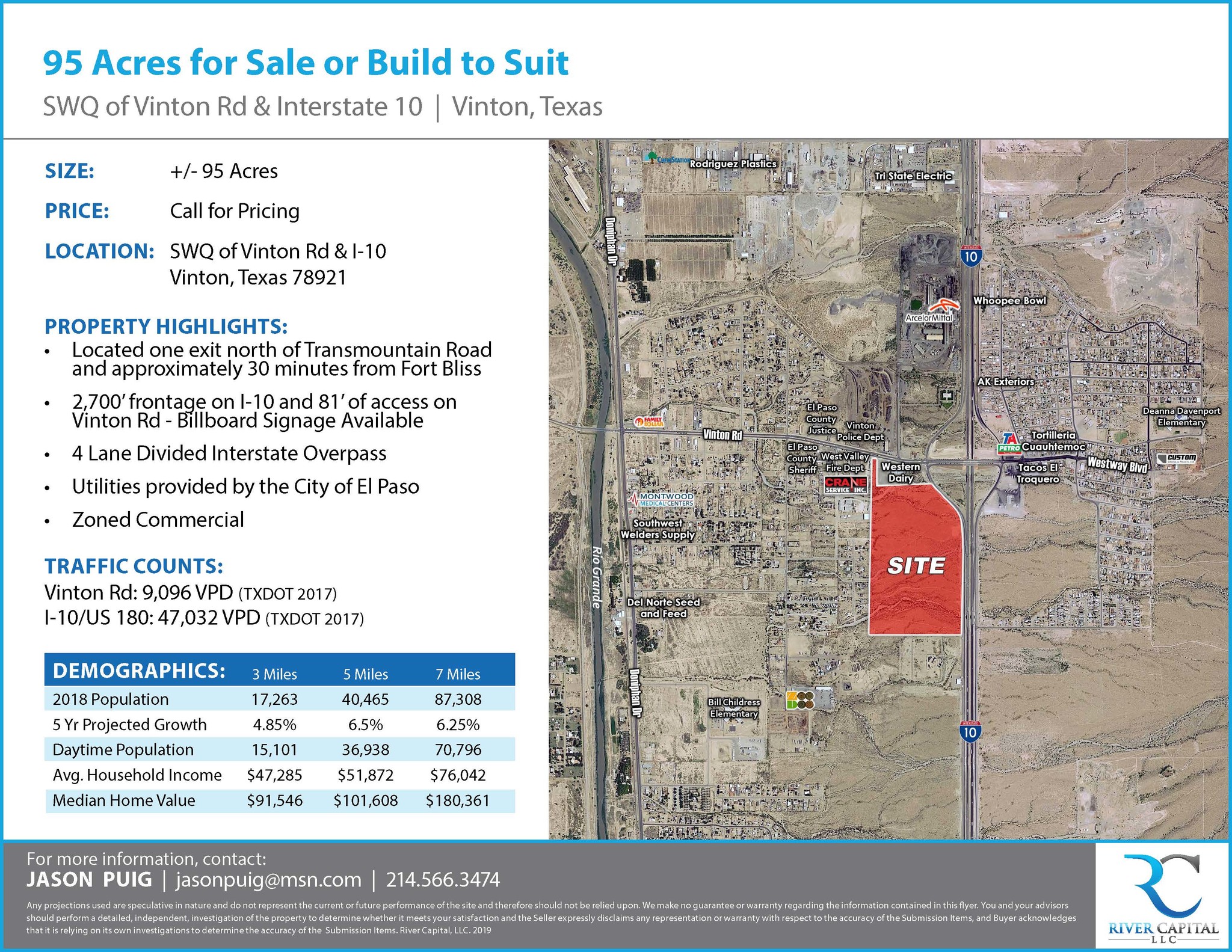 SWQ of Vinton Rd, Vinton, TX for sale Building Photo- Image 1 of 1