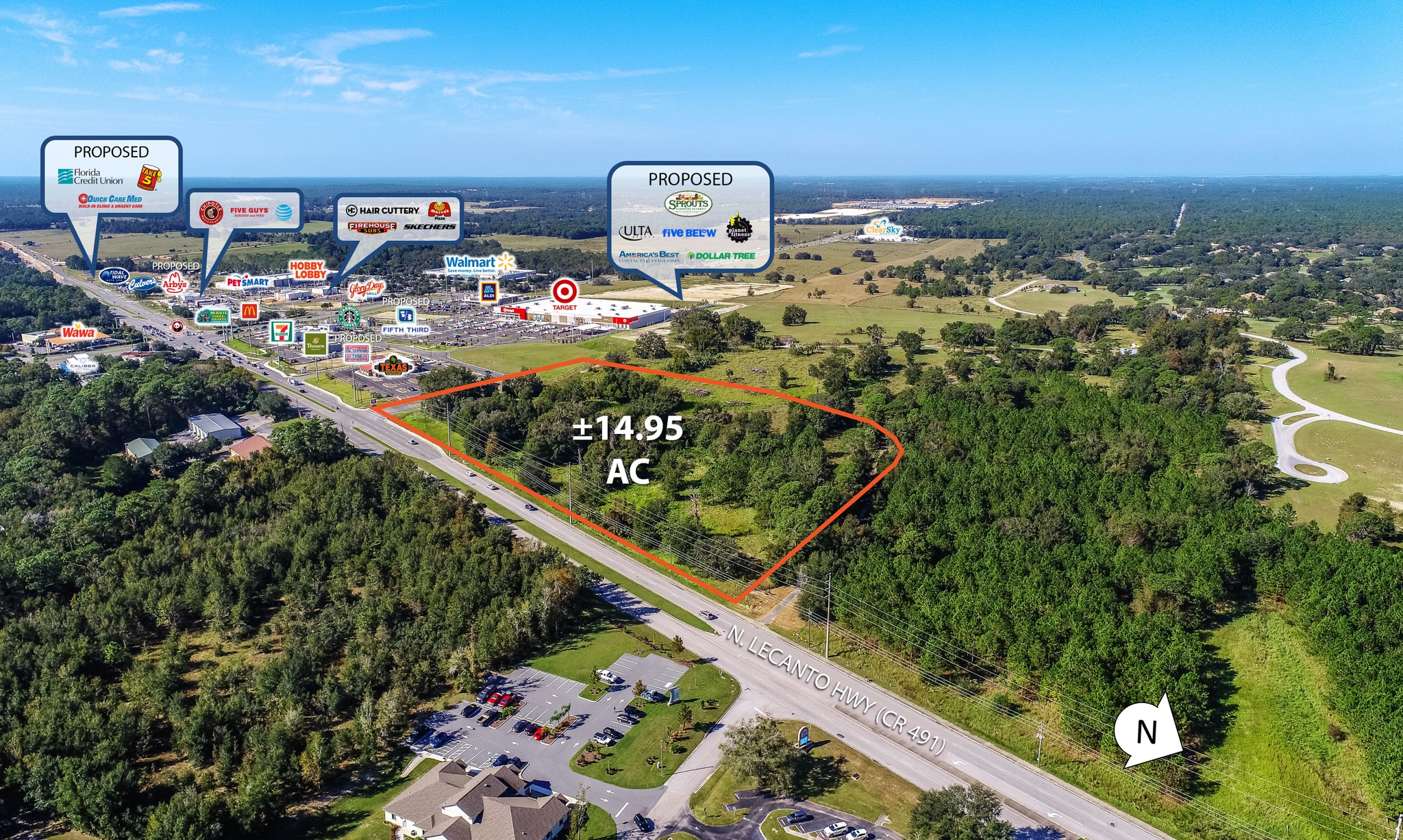 00 N Lecanto Hwy, Lecanto, FL for sale Aerial- Image 1 of 6