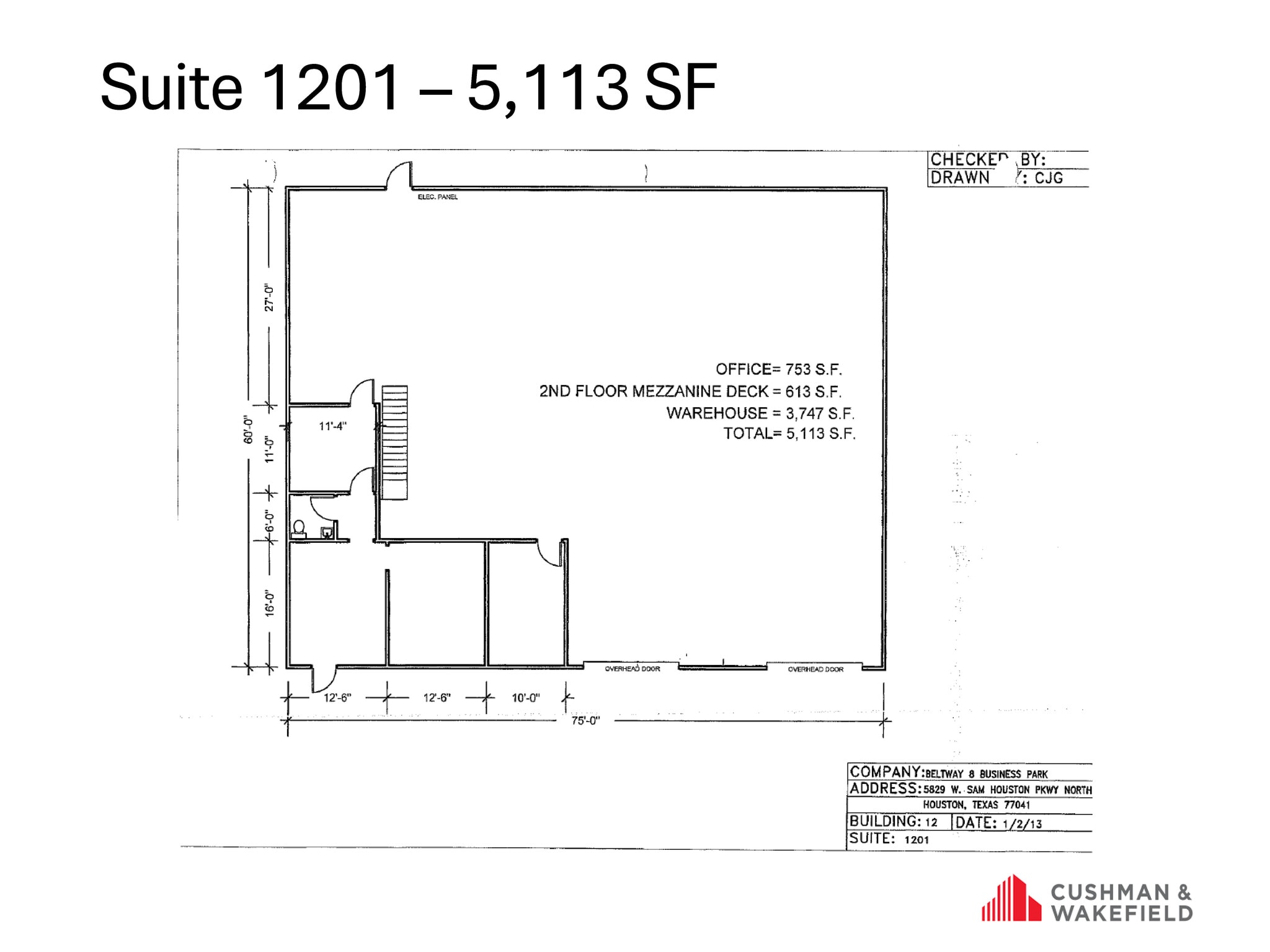 5829 W Sam Houston Pky N, Houston, TX for lease Floor Plan- Image 1 of 1