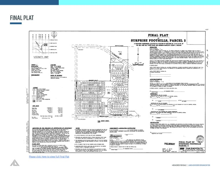 NEC 199th Avenue & Union Hills Drive, Surprise, AZ for sale - Plat Map - Image 2 of 2