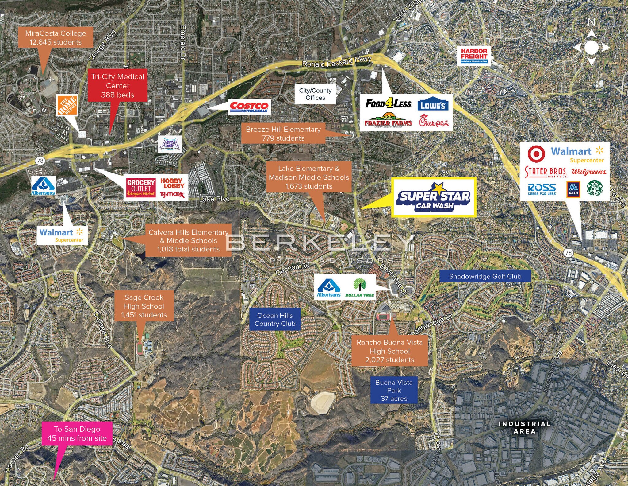 1350 Melrose, Vista, CA 92081 Super Star Car Wash 20 Years ±3.4x