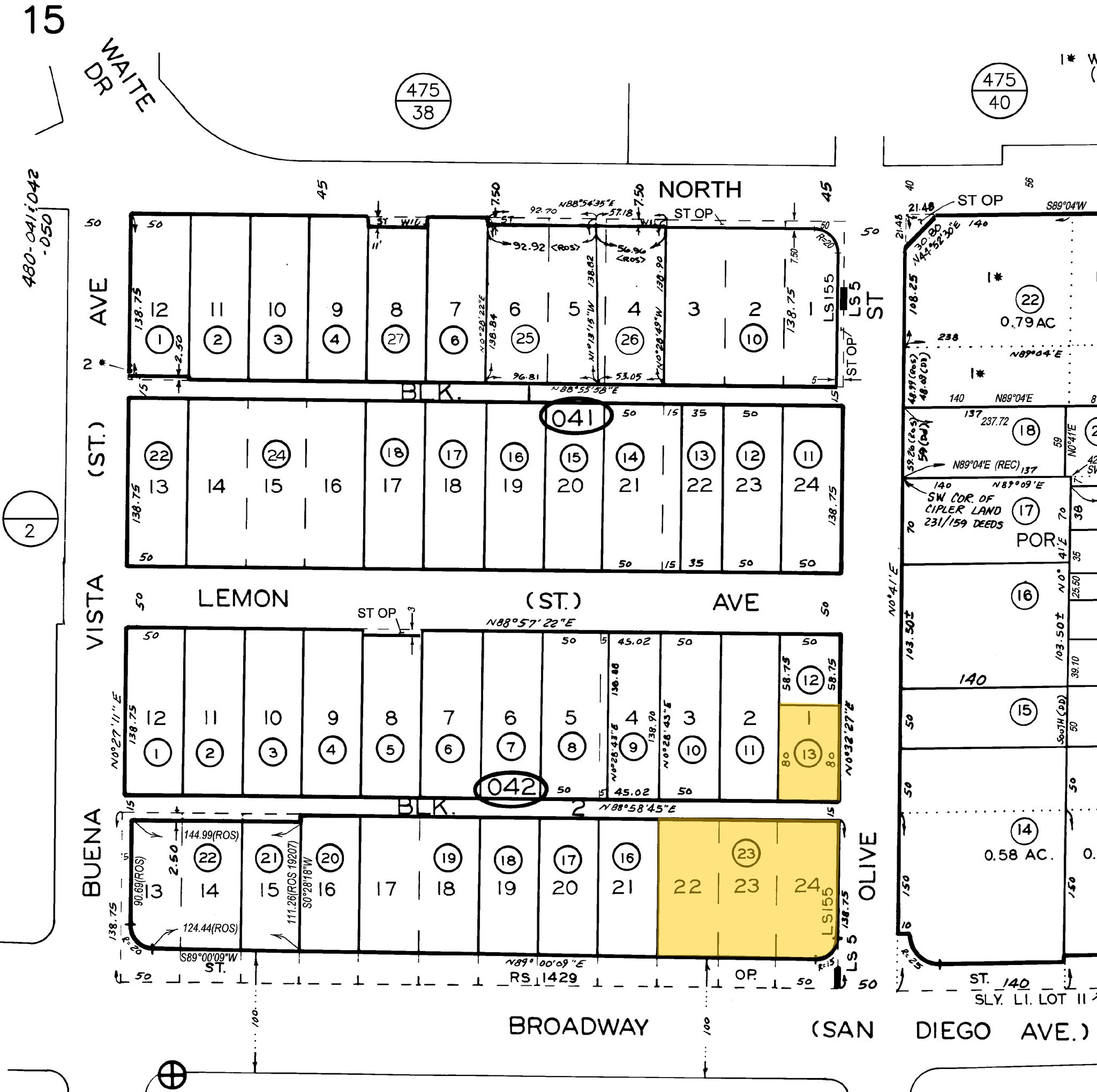7696 Broadway, Lemon Grove, CA for sale Plat Map- Image 1 of 1