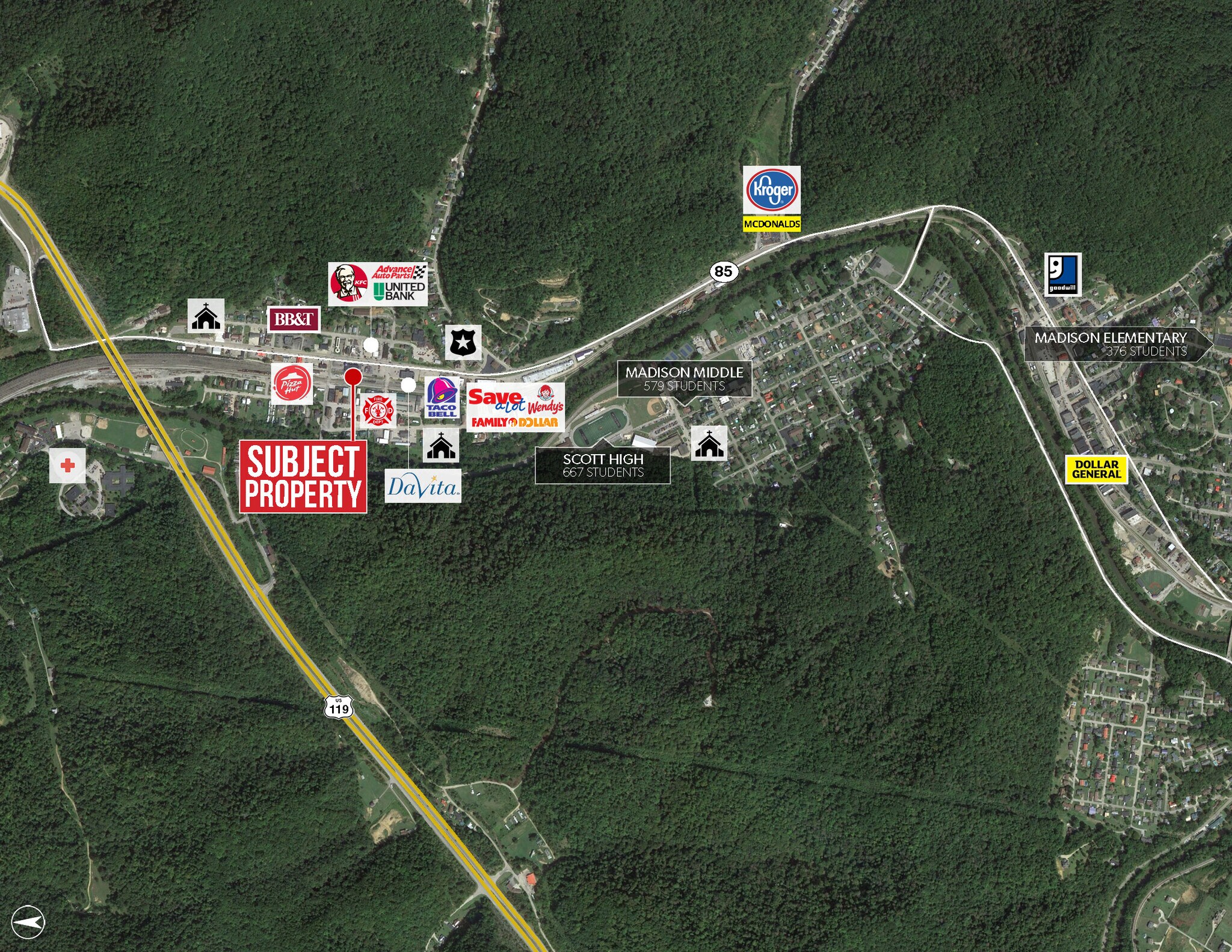 406 Smoot Ave, Danville, WV, 25053 Drug Store Property For Sale