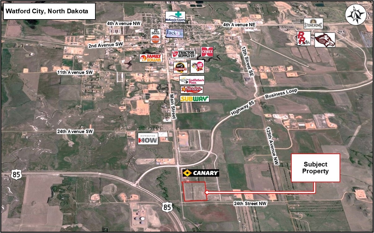 Main, Watford City, ND for sale Aerial- Image 1 of 4