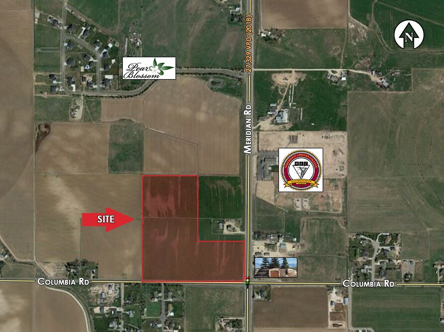 S Meridian Rd & Columbia Rd, Meridian, ID for sale Aerial- Image 1 of 1