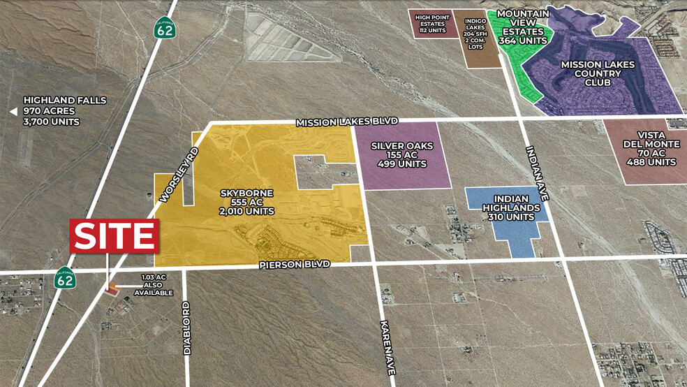 Worsley Rd, Desert Hot Springs, CA for sale - Aerial - Image 1 of 2