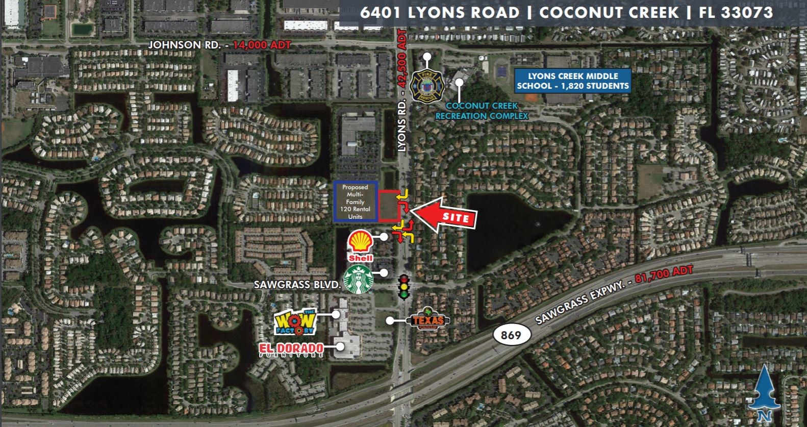 6401-6441 Lyons Rd, Coconut Creek, FL for sale Aerial- Image 1 of 1