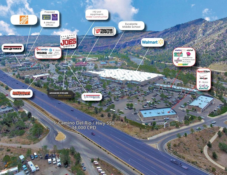 1125 S Camino Del Rio Dr, Durango, CO for sale - Aerial - Image 1 of 1