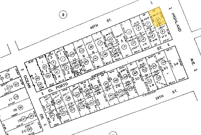 3921 Highland Ave, Manhattan Beach, CA for sale Plat Map- Image 1 of 1