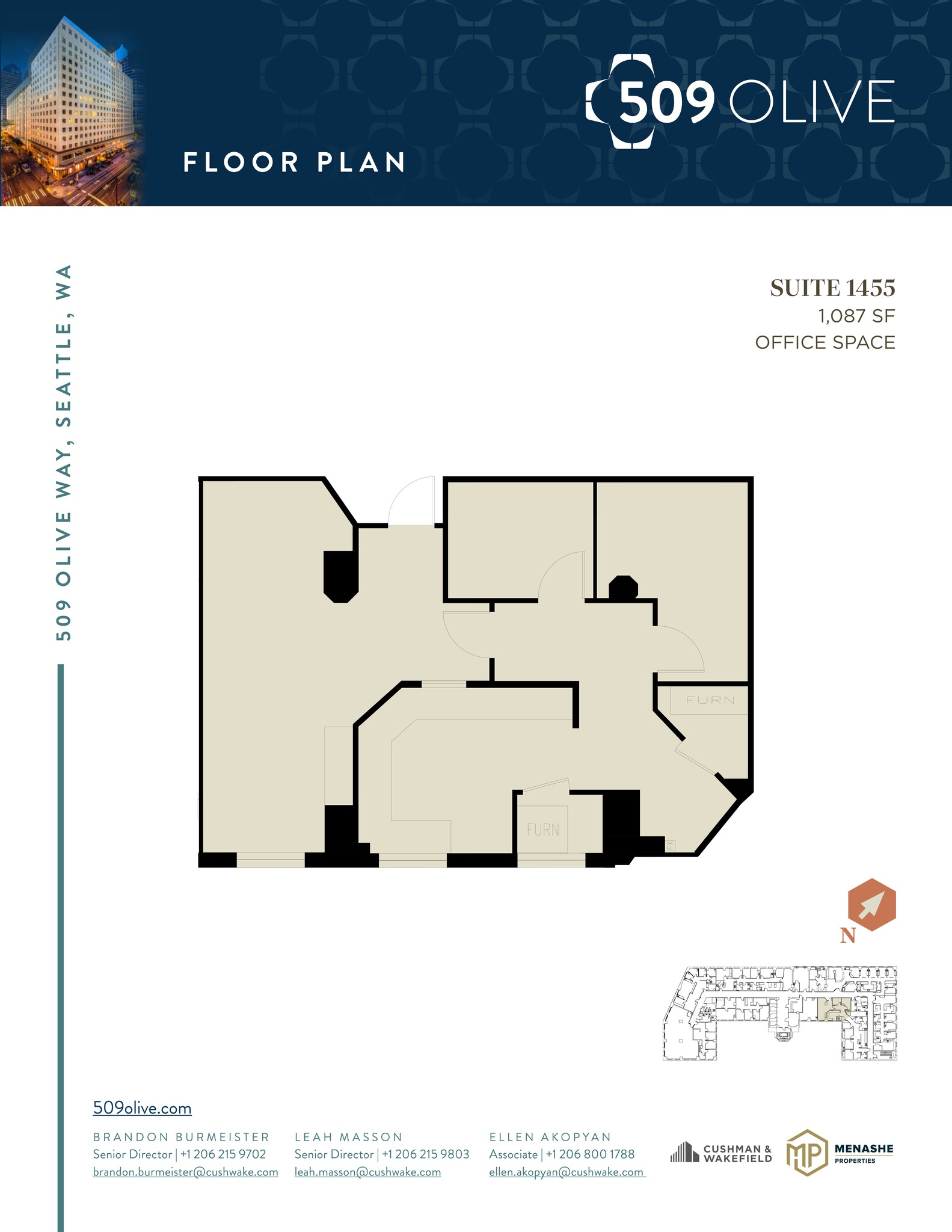 509 Olive Way, Seattle, WA for lease Floor Plan- Image 1 of 1