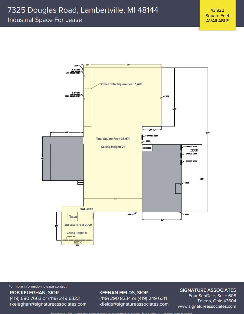 7325 Douglas Rd, Lambertville, MI for lease Floor Plan- Image 1 of 1