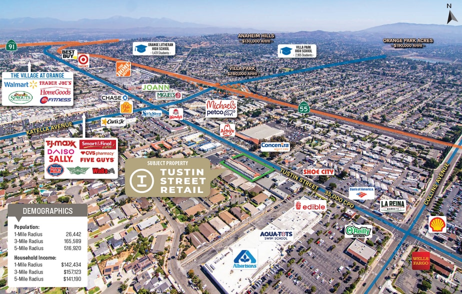 1018-1046 N Tustin St, Orange, CA for lease - Aerial - Image 3 of 6