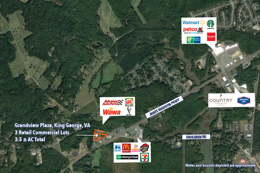 3 Retail Commercial Lots Grandview Plz, King George, VA for lease - Aerial - Image 2 of 3