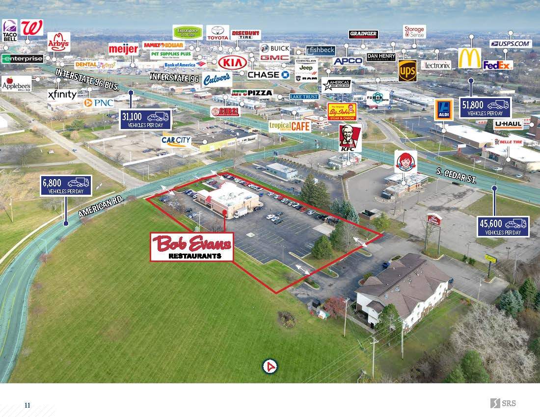 900 American Rd, Lansing, MI 48911 Bob Evans New 20yr Corp Abs NNN