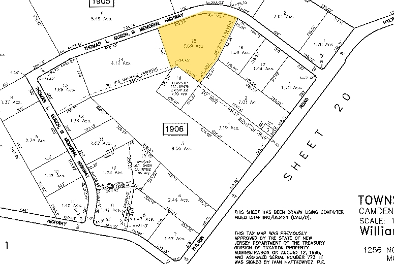 1045-1059 Thomas Busch Memorial Hwy, Pennsauken, NJ for lease - Plat Map - Image 2 of 10