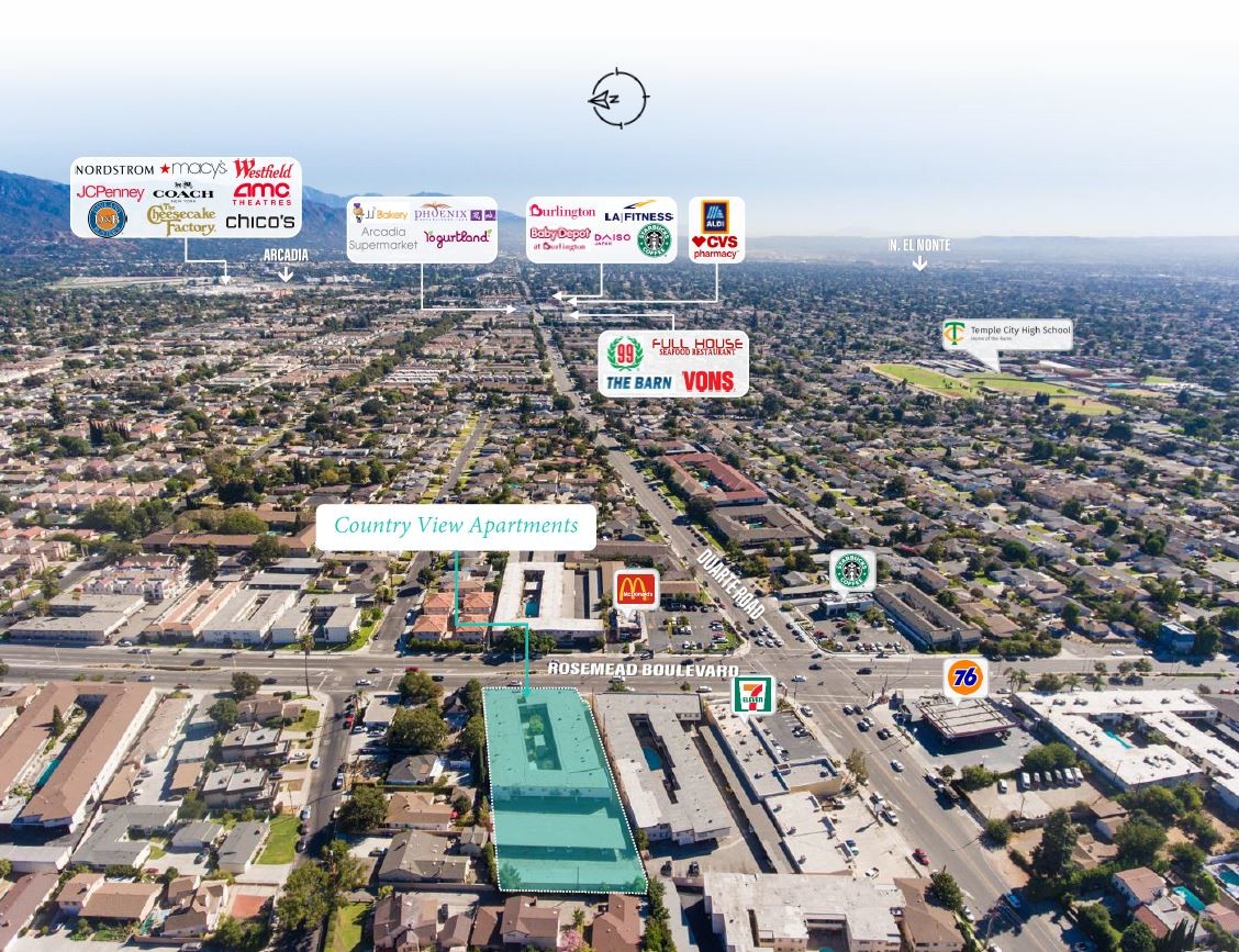 6933 Rosemead Blvd, San Gabriel, CA for sale Aerial- Image 1 of 1