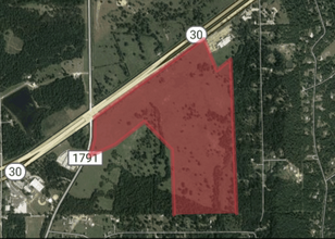 Hwy 30 & FM 1791, Huntsville, TX - aerial  map view