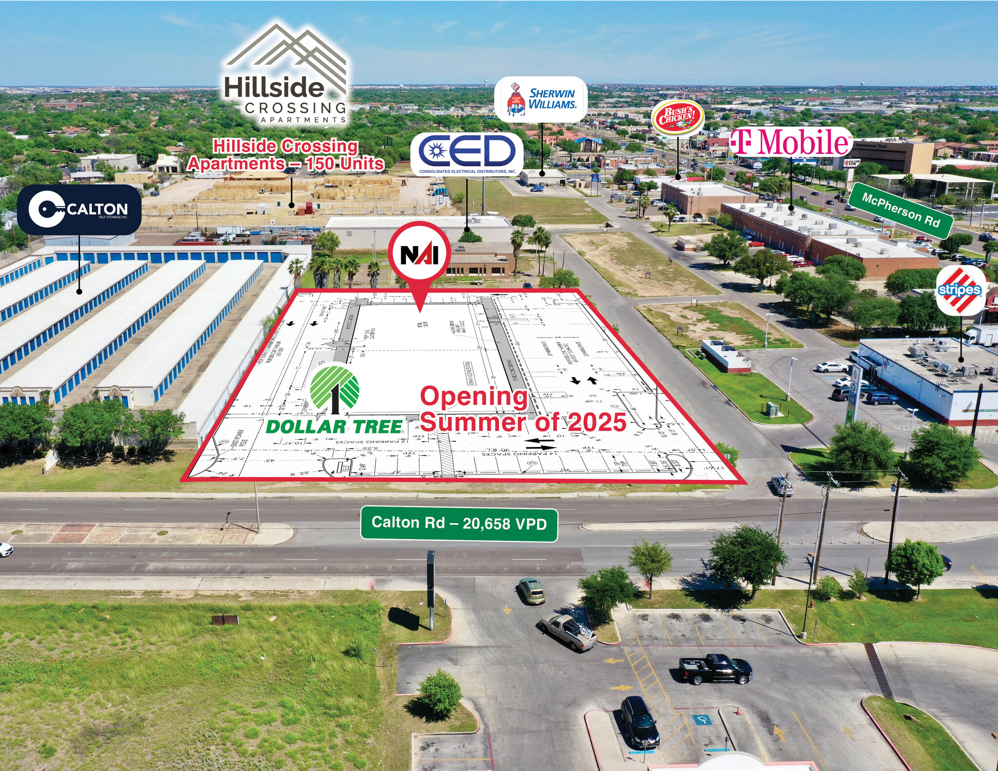 1016 Calton Rd, Laredo, TX for lease Aerial- Image 1 of 7