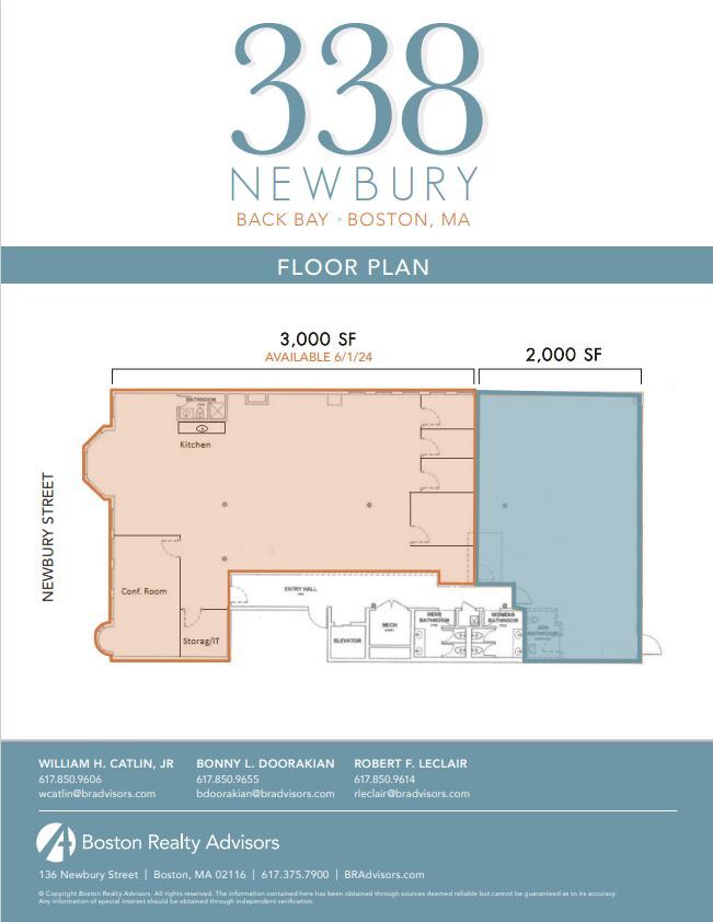 338 Newbury St, Boston, MA for lease Floor Plan- Image 1 of 1