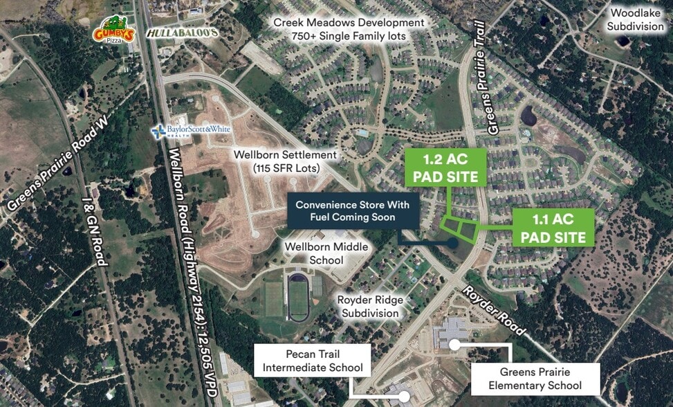 Greens Prairie Trail & Royder Rd, College Station, TX for sale - Building Photo - Image 1 of 2