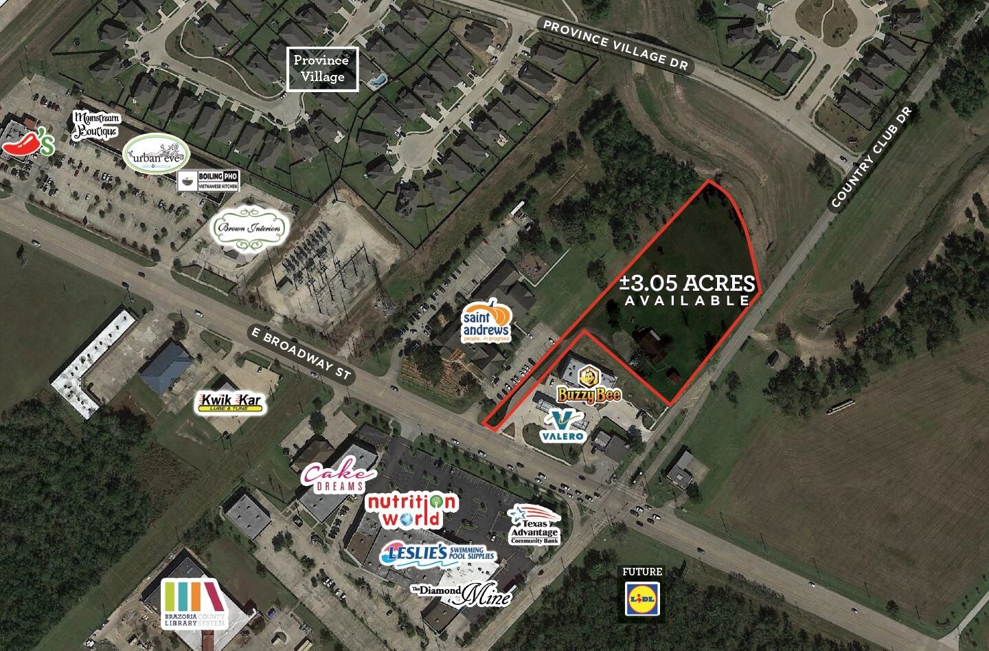 2515 Broadway, Pearland, TX for sale Aerial- Image 1 of 1