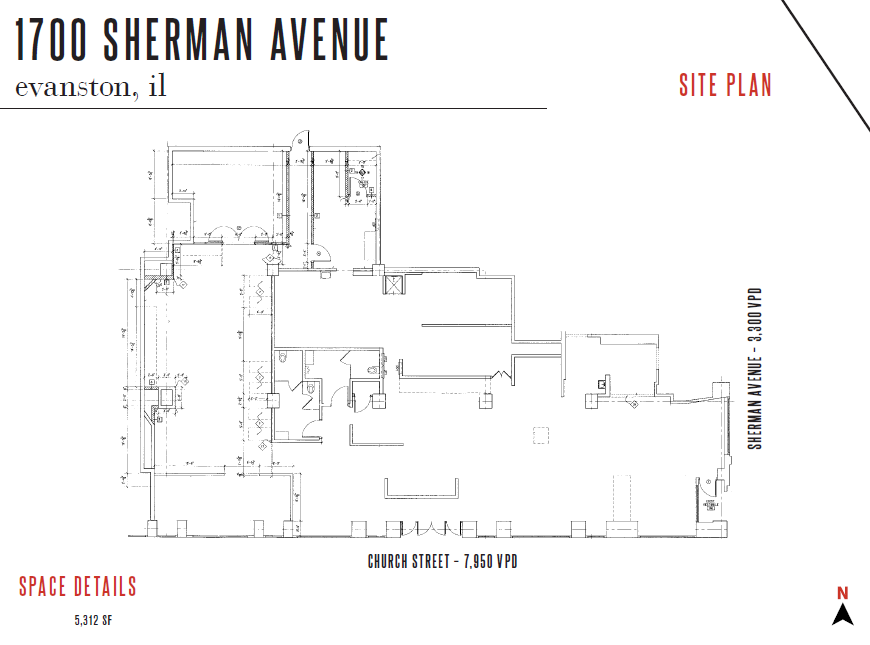 1700 Sherman Ave, Evanston, IL for lease Floor Plan- Image 1 of 1