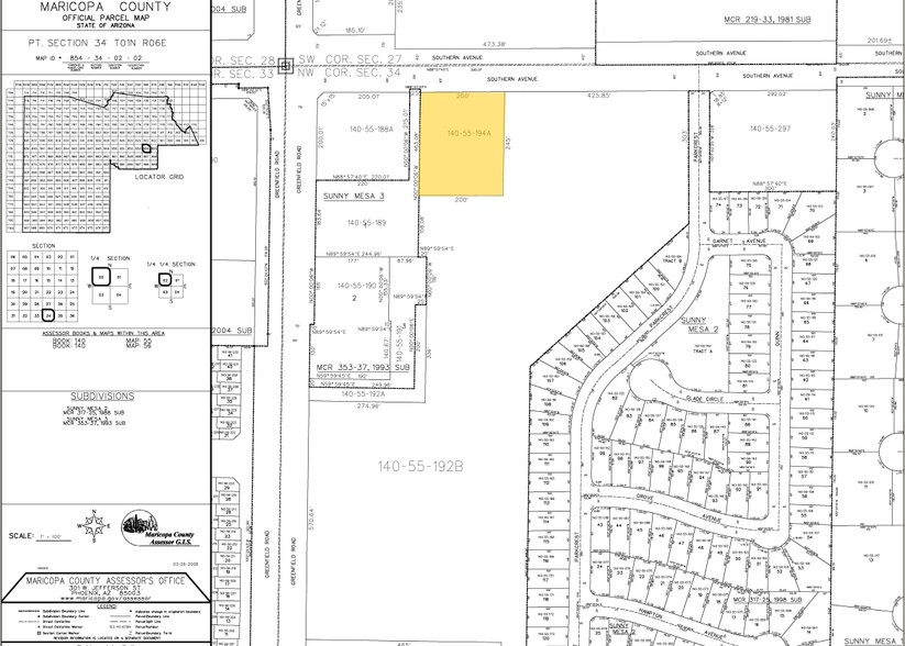 4441 E Southern Ave, Mesa, AZ for sale - Plat Map - Image 2 of 8