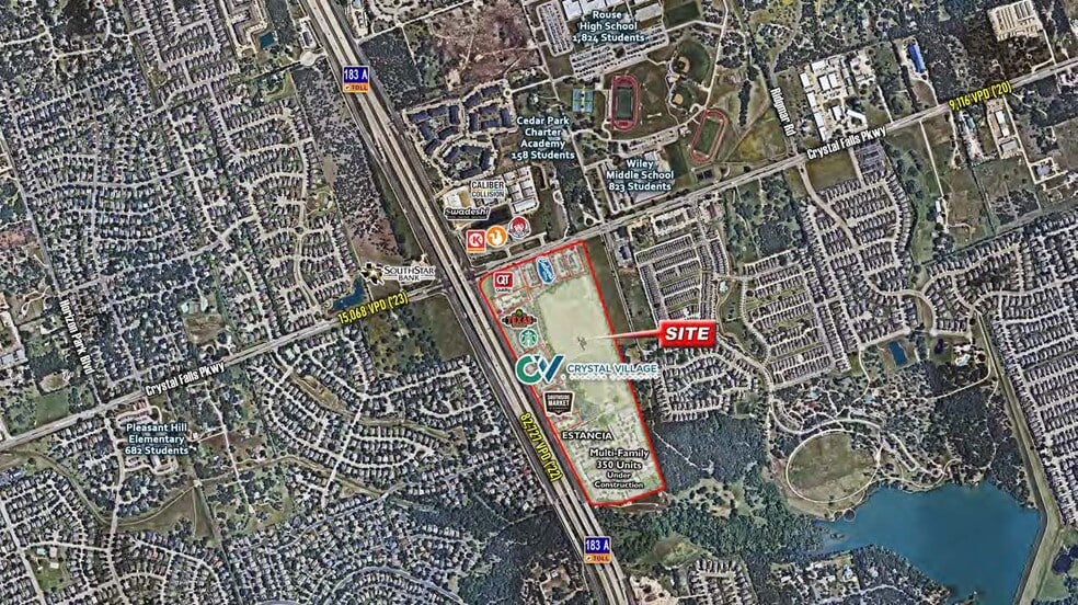 Crystal Falls Pky, Leander, TX for lease - Aerial - Image 2 of 2