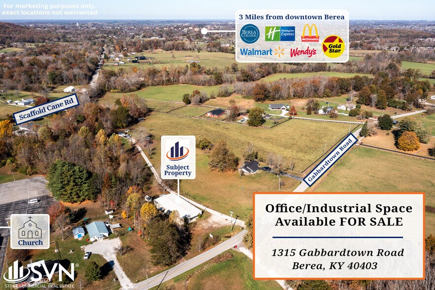 1315 Gabbardtown Rd, Berea, KY 40403 Office/ Warehouse on 2.11 AC