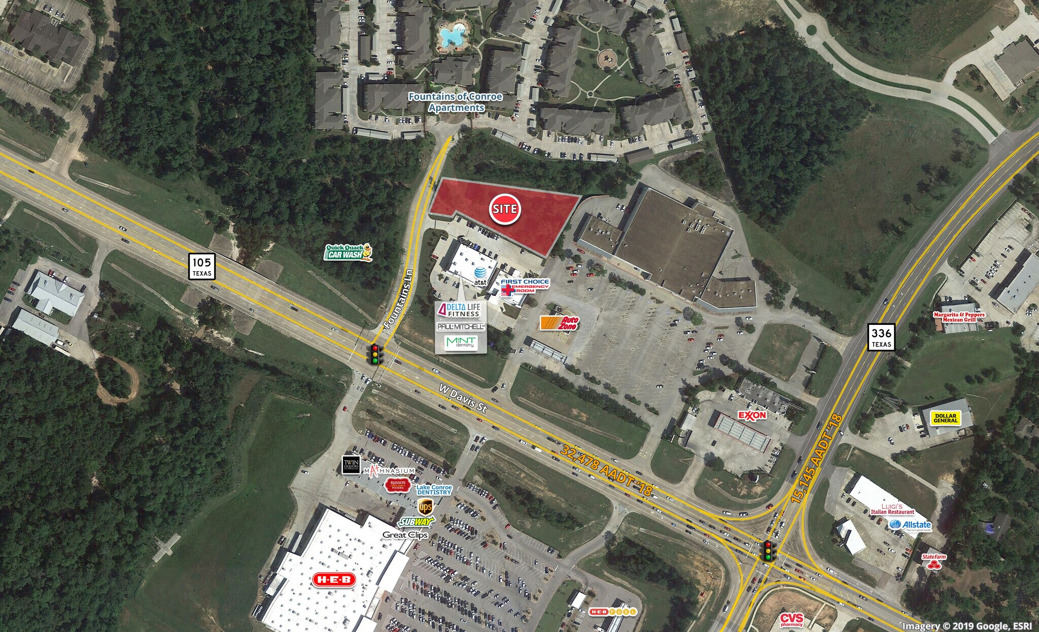 W Davis St, Conroe, TX for sale Aerial- Image 1 of 1