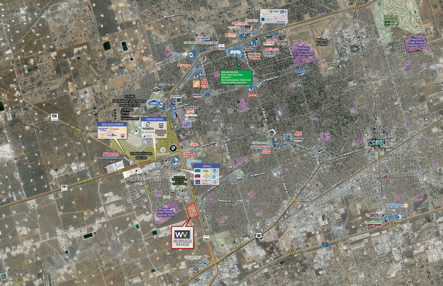 SWQ Loop 250 & Thomason Dr, Midland, TX for sale - Aerial - Image 3 of 4