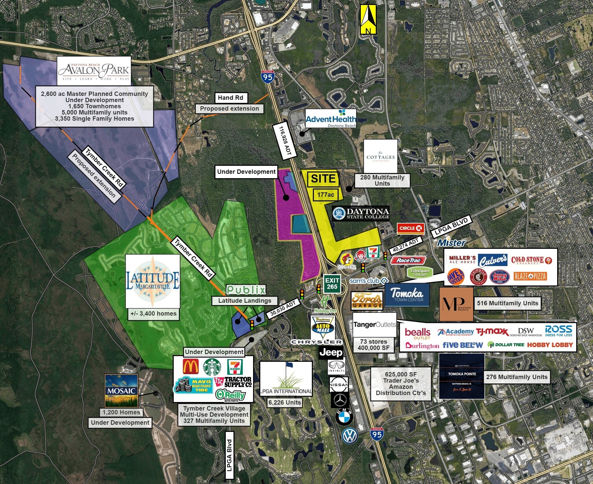 LPGA BLVD and I-95, Daytona Beach, FL for sale Aerial- Image 1 of 1