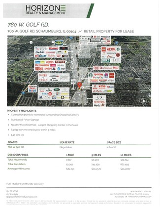 More details for 780 W Golf Rd, Schaumburg, IL - Retail for Lease