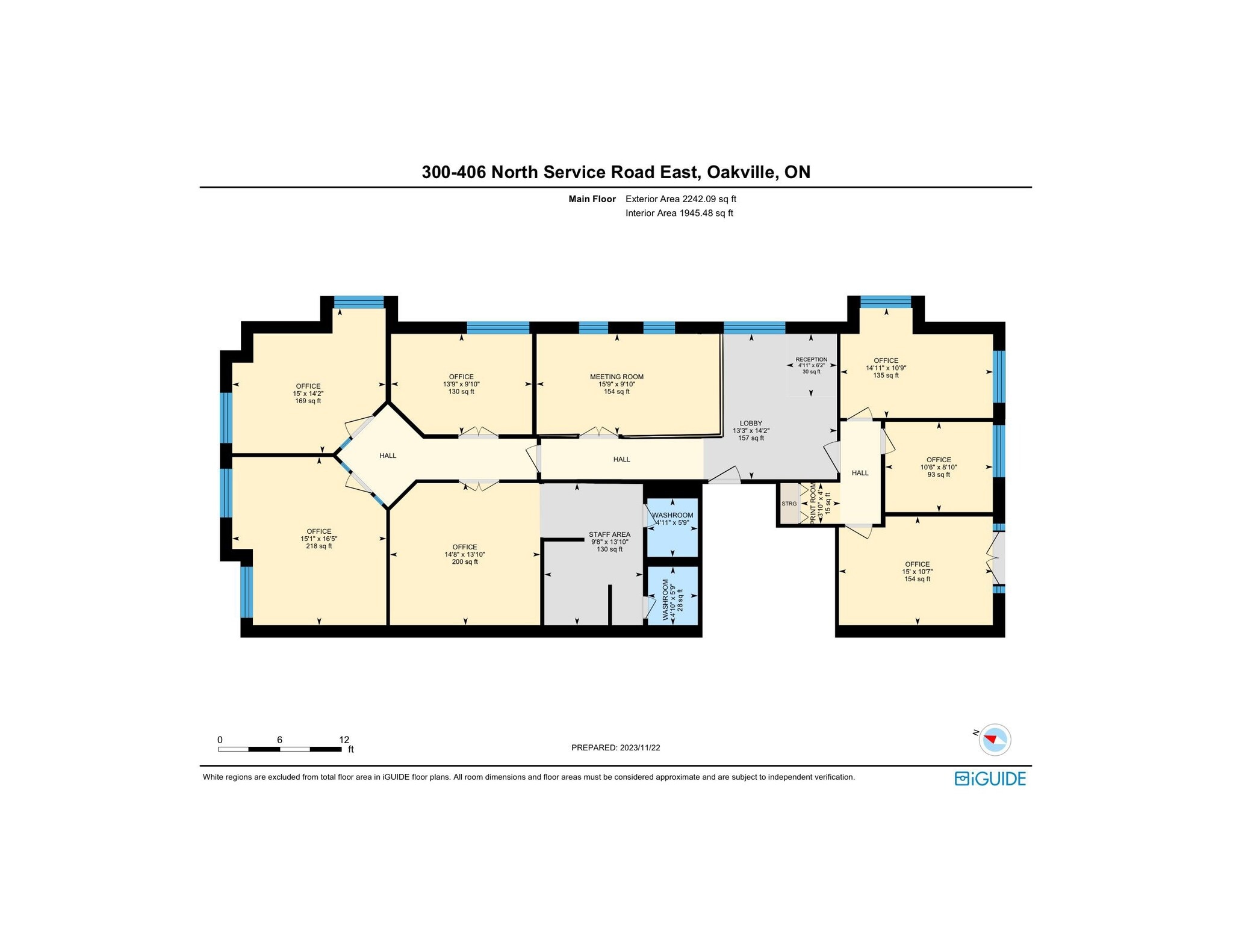 406-410 N Service Rd E, Oakville, ON for lease Floor Plan- Image 1 of 7