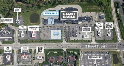East Broad Street & Reynoldsburg New Albany Road, Columbus, OH - AERIAL  map view