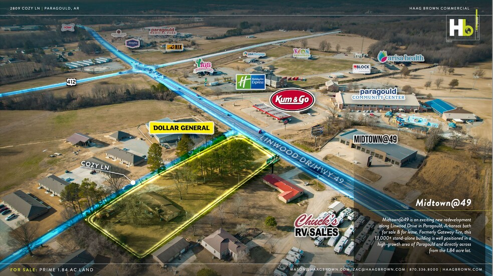 2809 Cozy Ln, Paragould, AR for sale - Aerial - Image 3 of 4