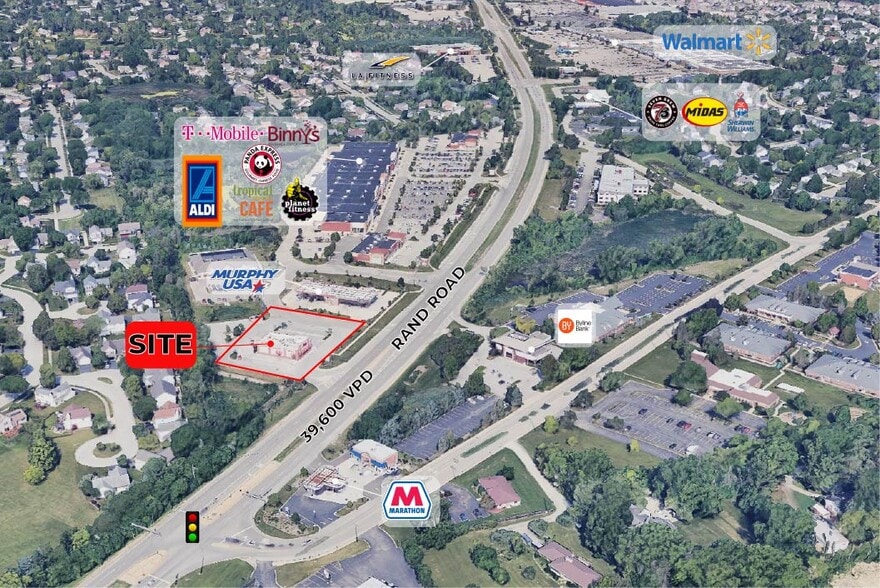 1095 S Rand Rd, Lake Zurich, IL for lease - Aerial - Image 2 of 2