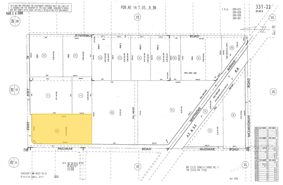 SEC Palomor Rd, Menifee, CA for sale - Plat Map - Image 3 of 15