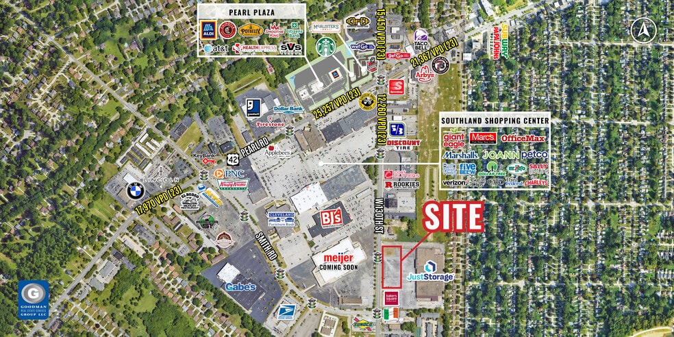 Parma Heights Outlots portfolio of 3 properties for sale on LoopNet.com - Aerial - Image 2 of 3