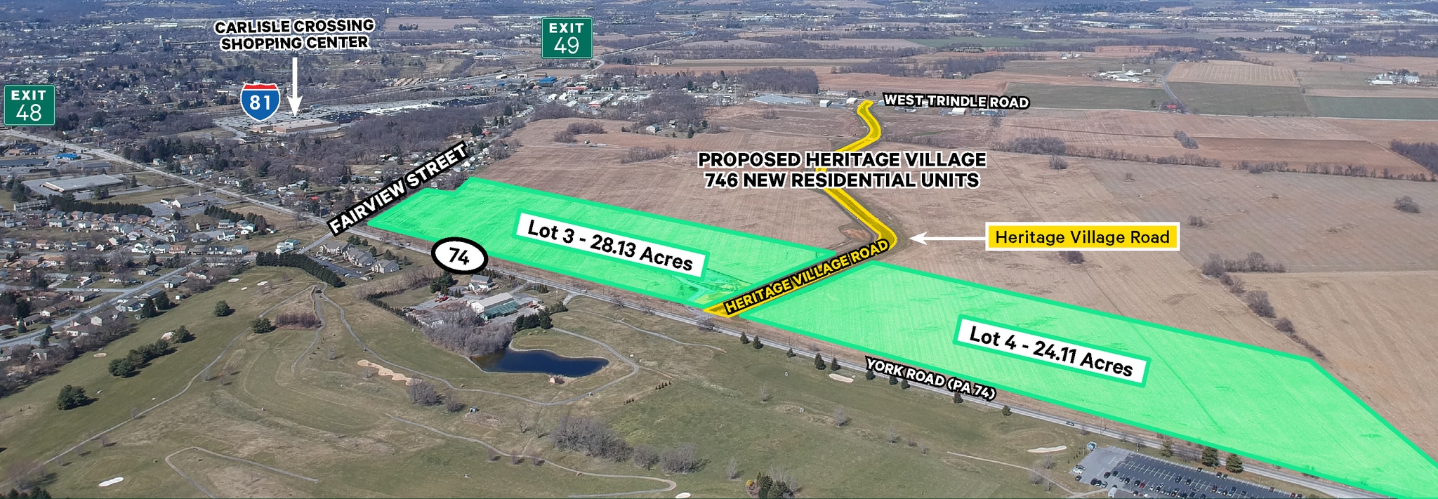 York Road, Carlisle, PA for sale Aerial- Image 1 of 5