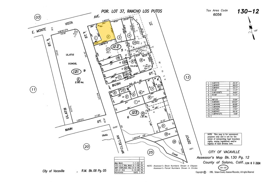 806 E Monte Vista Ave, Vacaville, CA for sale - Plat Map - Image 3 of 3