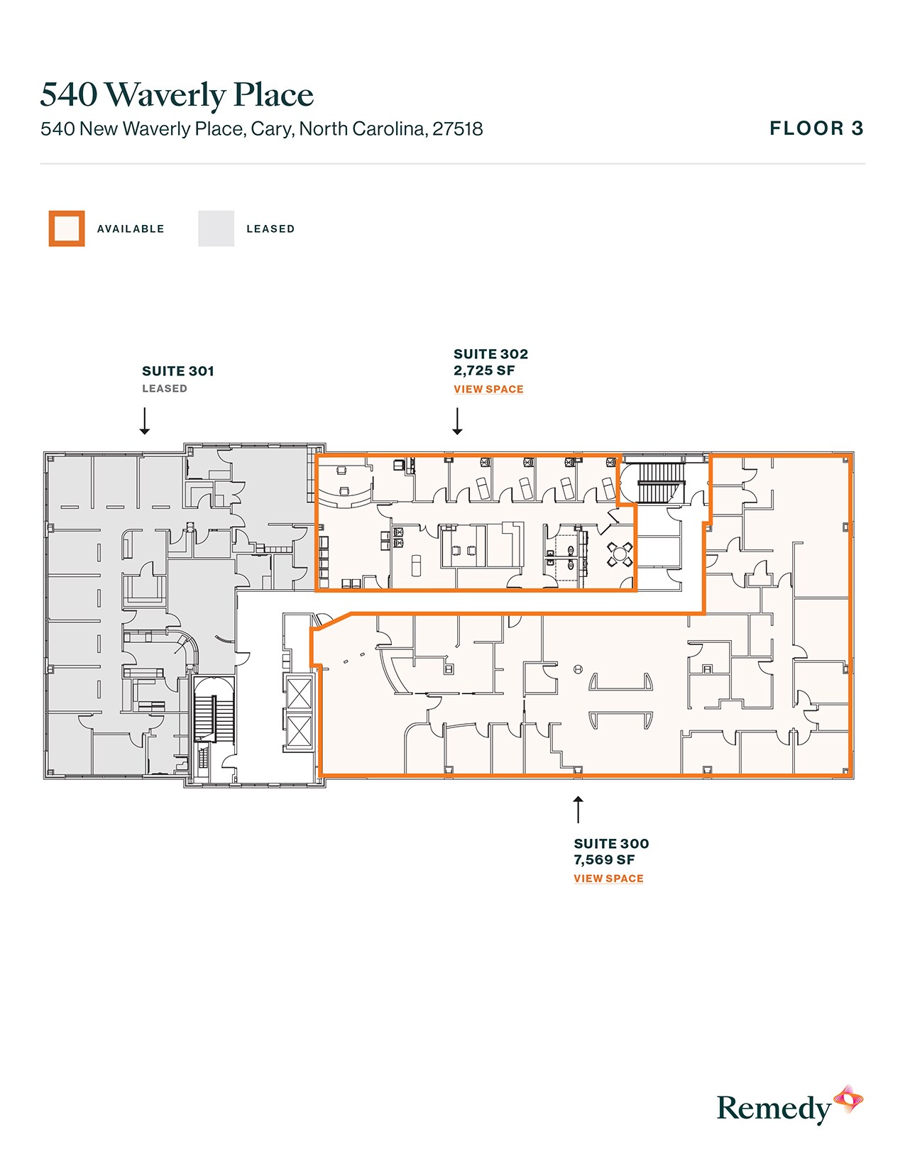 540 New Waverly Pl, Cary, NC for lease Floor Plan- Image 1 of 1